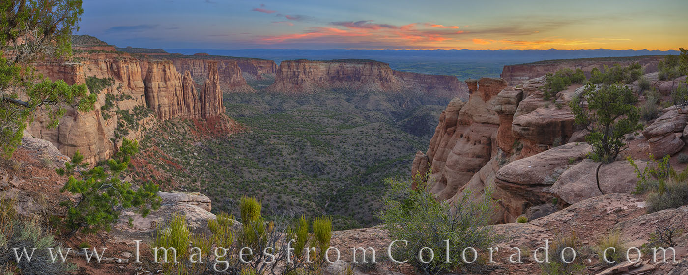 Colorado National Monument's Monument Canyon at sunrise.