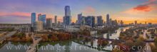 Texas Aerials - Austin Skyline November Sunrise Pano 3