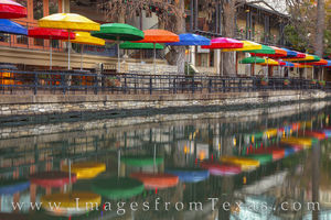 Colorful Umbrellas along the Riverwalk 1231-1