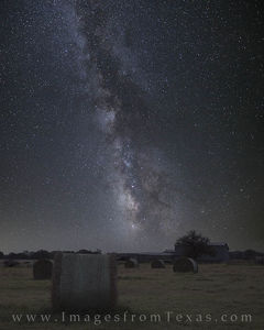 Texas Hay and Barn under the Milky Way 1