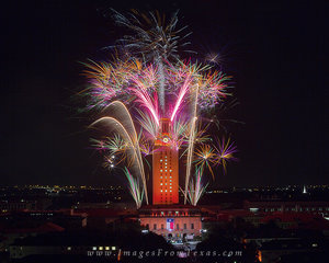 UT Tower Fireworks Spring Graduation 2