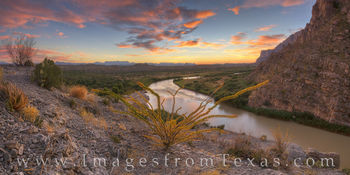 Autumn Sunrise Panorama at Santa Elena Canyon 1