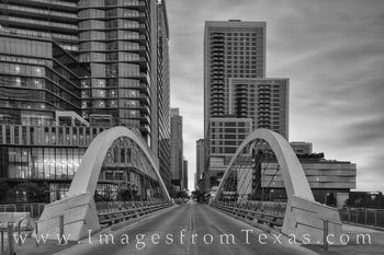 Butterfly Bridge - Austin, Texas Black and White 824-4