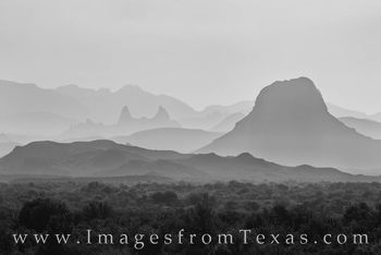 Chisos Mountains in Black and White 1