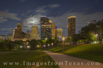 Houston Skyline at Night from Buffalo Bayou Walk 328-1