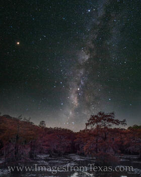 Milky Way over Caddo Lake in Autumn