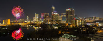 New Year's Eve Fireworks Pano Austin 2