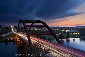Nighttime Storms Over Pennybacker Bridge