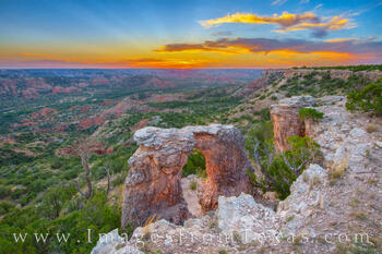 Fortress Cliff rises above Palo Duro Canyon and is a great place for taking in an October sunset.