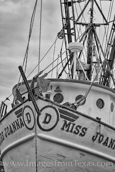 Shrimp Boat in Black and White 510-1