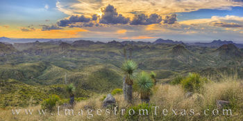 Sunset from Oso Peak, Big Bend Ranch Pano 1