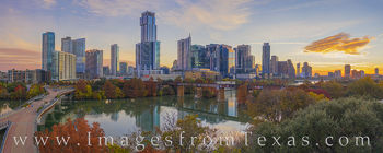 Texas Aerials - Austin Skyline November. Morning Pano 1