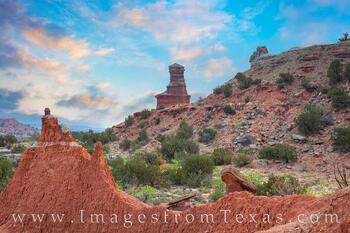 The Lighthouse in Palo Duro Canyon in morning light.