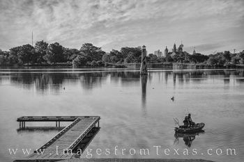Woodlawn Lake - San Antonio 1 Black and White