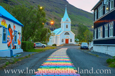 Seydisfjördur - the Blue Church on Rainbow Street 1