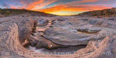 Spring Sunset Panorama at Pedernales Falls 314-4