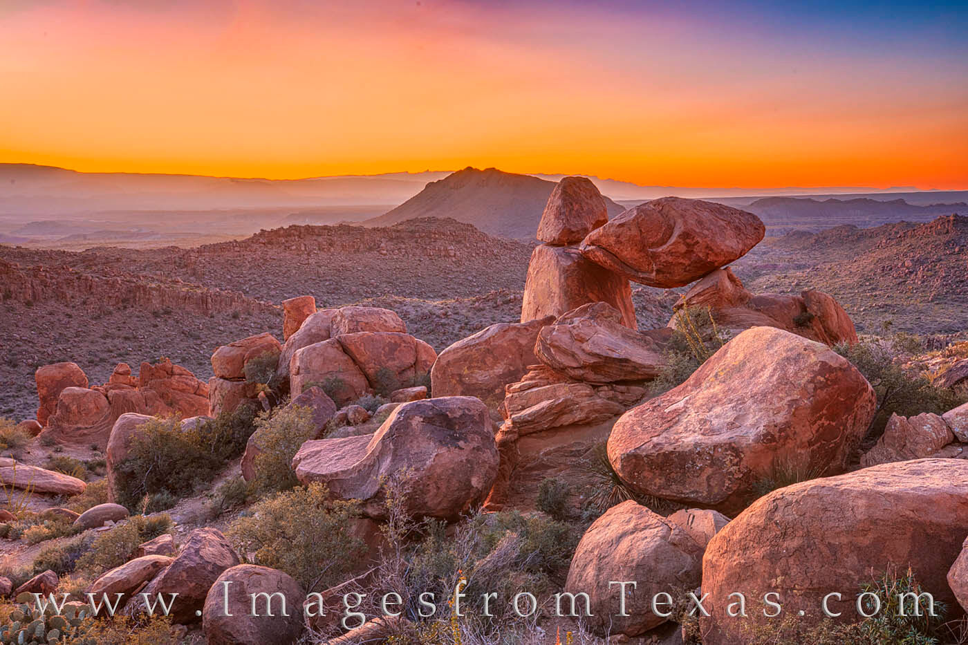 On a cold November morning, Balanced Rock is bathed in the warm light sunrise. This trail to Balanced Rock is easy and provides...