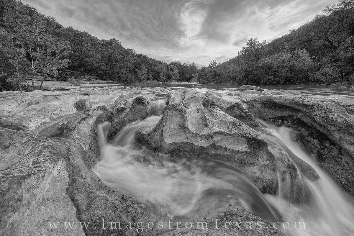 This black and white image of Barton Creek comes from Sculpture Falls on a beautiful September morning. Walking this Austin greenbelt...