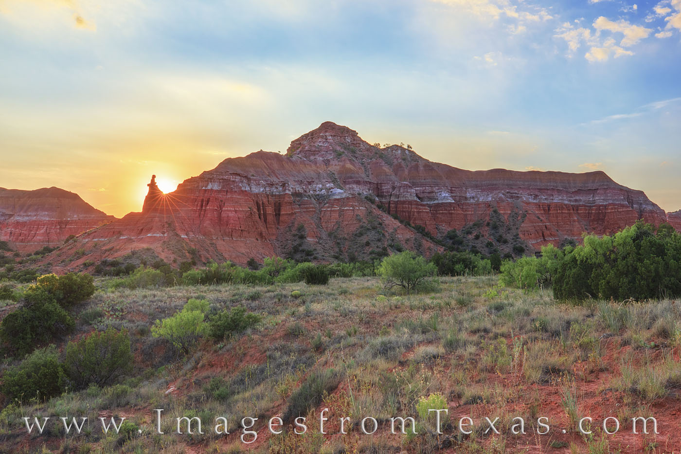 The sun slips behind the hoodoo adjacent to Capitol Peak in this sunset image from Palo Duro Canyon. It was an unusually cool...