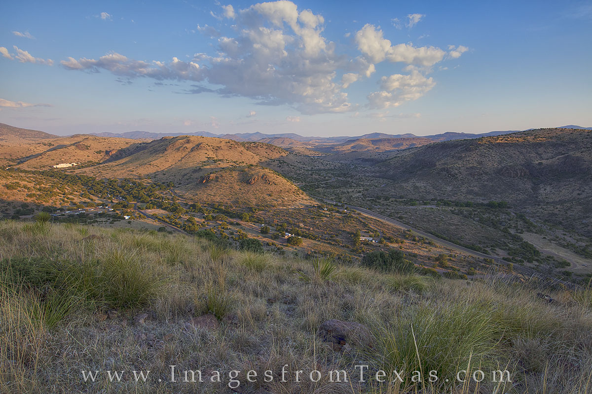 From one of the overlooks along the Skyline Drive in the Davis Mountains, this west Texas image shows the view looking west across...