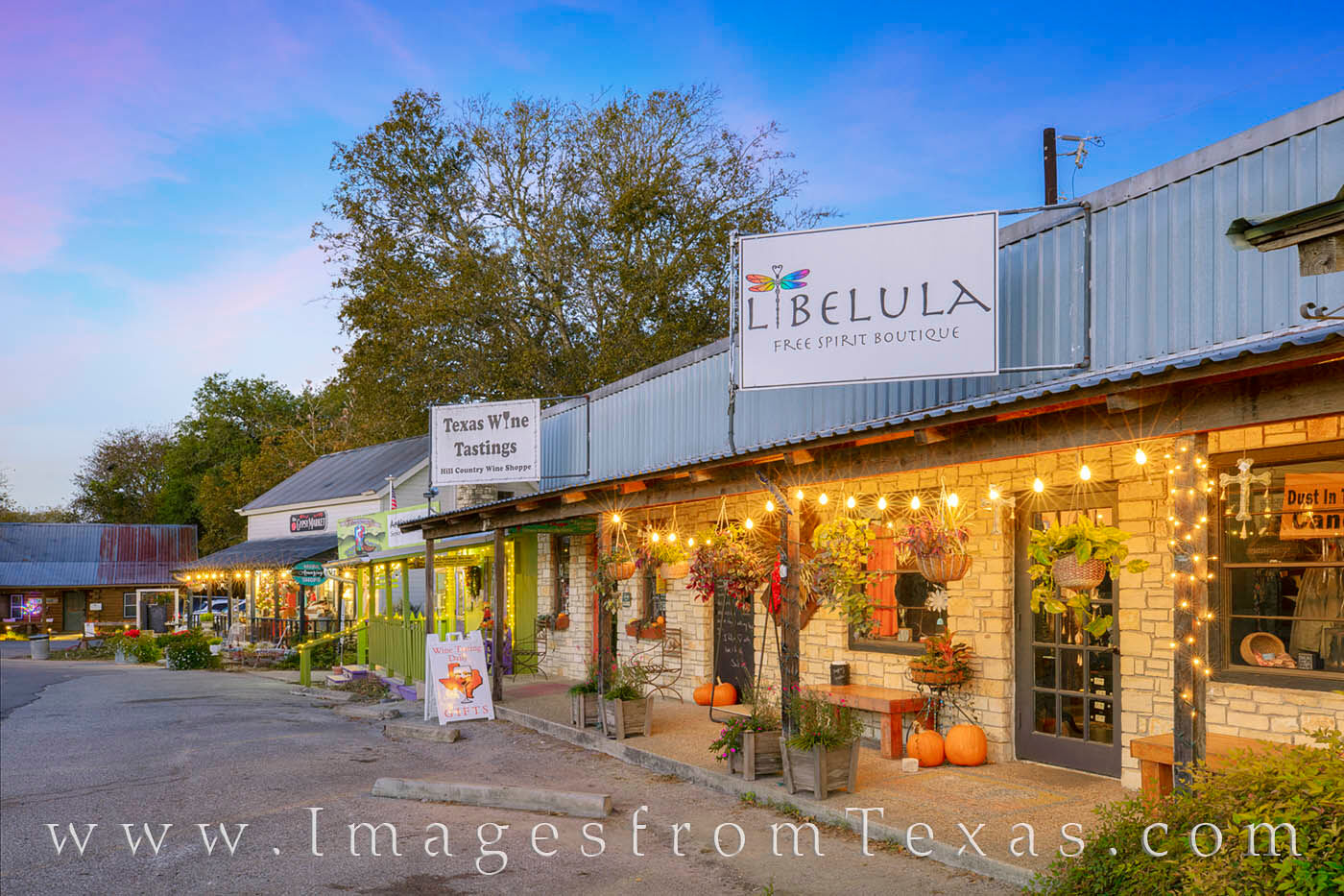 Before the shoppers and tourists arrive, the streets and shops in downtown Wimberley are quiet on a cold fall morning.