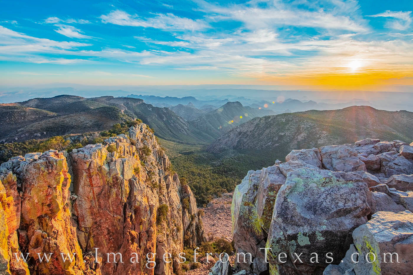 From the top of Emory Peak, Big Bend National Park's highest point at 7825' in elevation, the views of the Chisos Mountains are...