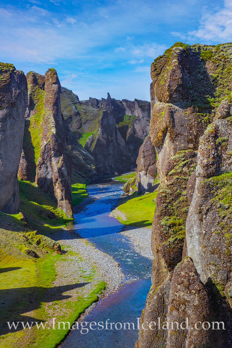 Fjaðrárgljúfur Canyon is just north east of Vik off the Ring Road. The Canyon is about 330 feet deep and 1.25 miles long....