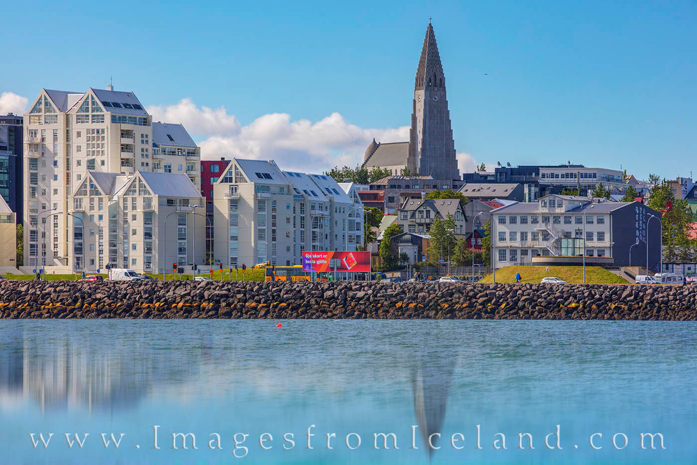 From the shores of Tjörnin, or “the lake,” Hallgrímskirkja’s lofty archicture can be seen rising into the beautiful...