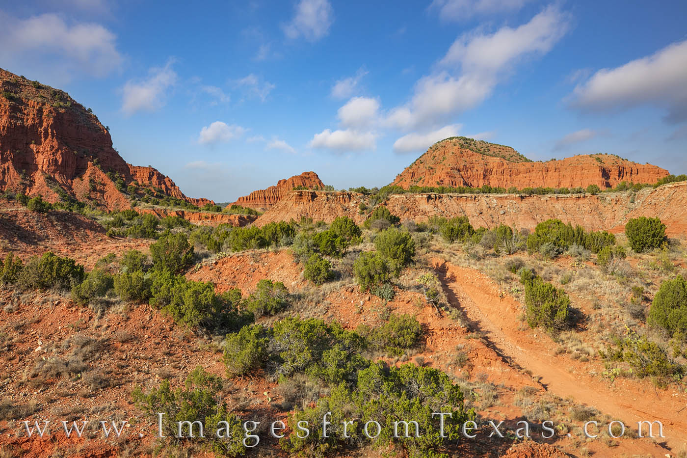 Low morning clouds drift across the west Texas in Caprock Canyons State Park. This remote state park rests at the edge of the...
