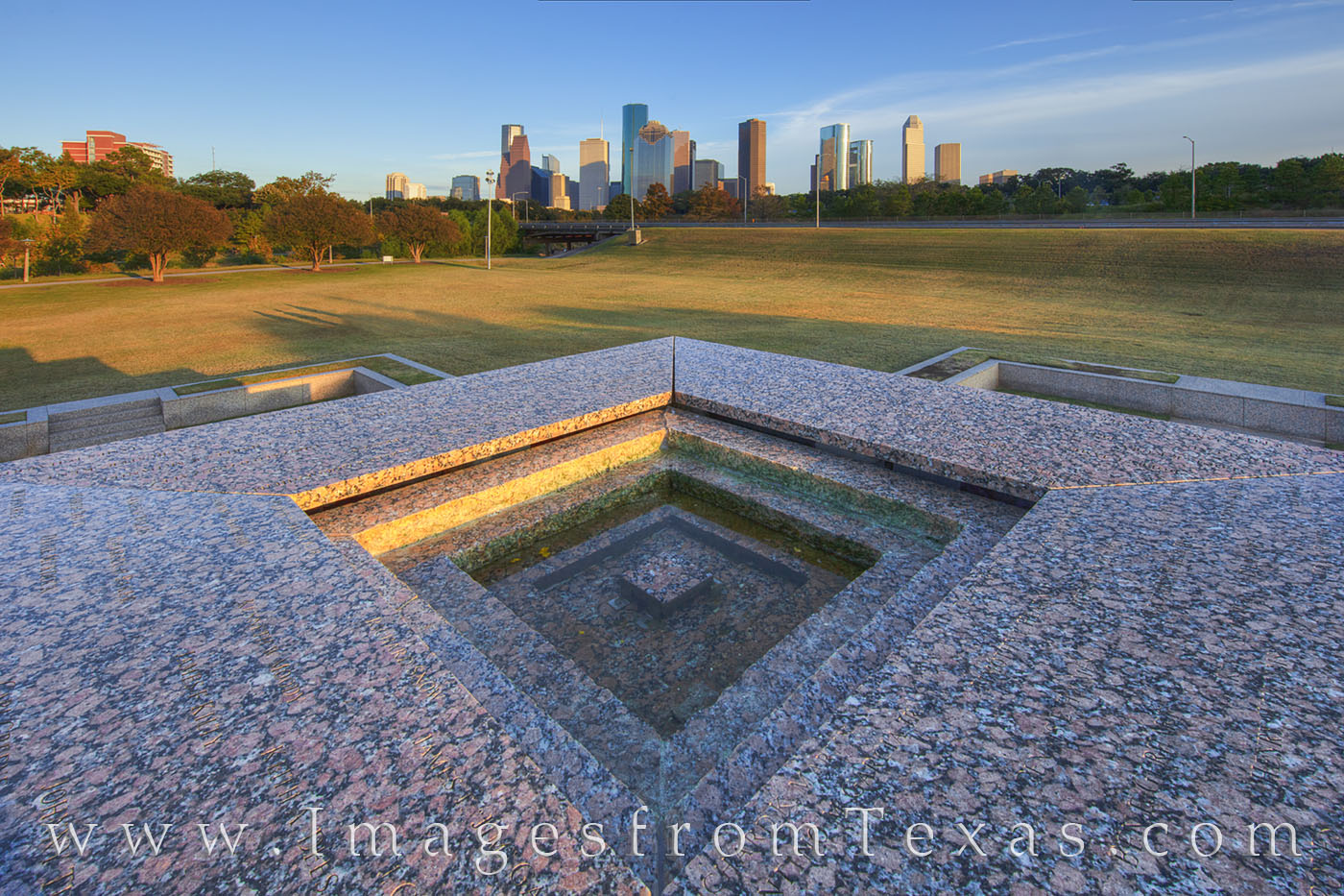 The Houston Police Memorial honors those who have sacrificed to protect the people of Houston. From the top of the memorial...