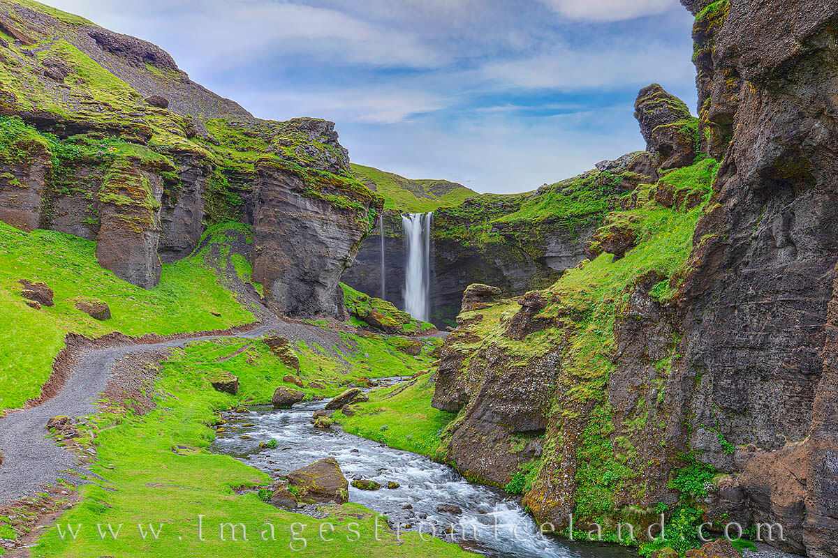 Not far from its big brother, Skogafoss, the lesser known Kvernufoss offers a respite from the crowds and even a chance to walk...