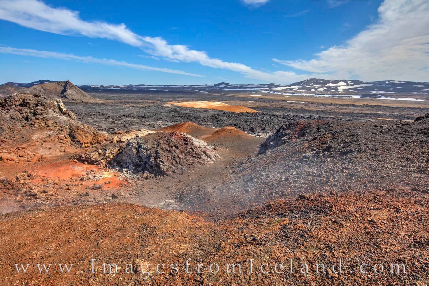 Just a short drive and 15 minute walk, the Leirhnjúkur lava field was formed by volcanic eruptions from 1975-1984. The landscape...