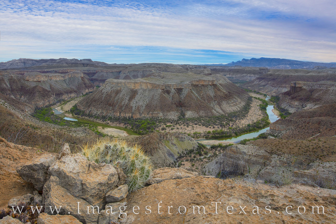 From high atop the Mesa de Anguila in the remote southwest corner of Big Bend National Park, this view shows the Rio Grande as...