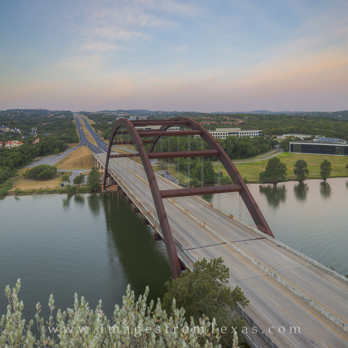 Pennybacker Bridge, also known as the 360 Bridge, is an Austin icon. Seen here on a warm July morning, the bridge spans the Texas...