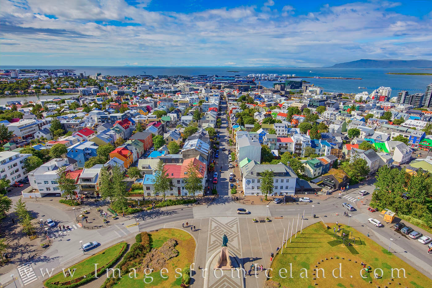 From the bell tower in Hallgrímskirkja, the colorful rooftops of Reykjavik, Iceland’s capital, spread out across this coast...