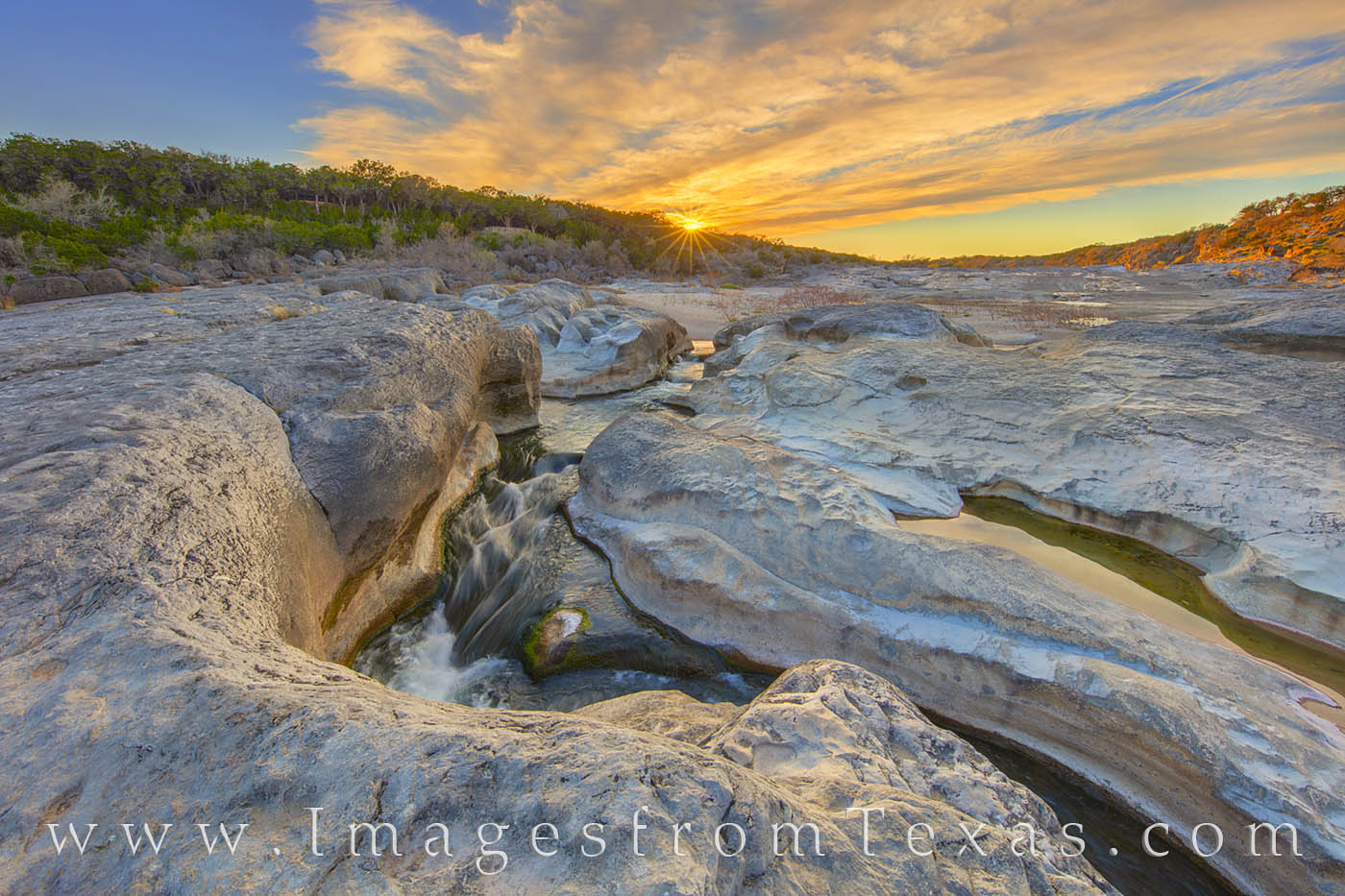 hill country, pedernales river, state park, hill country prints, pedernales falls prints, texas hill country, sunburst, spring