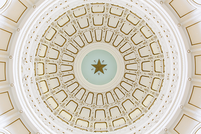 You have to crank back your neck to take in this view of Texas Capitol dome from the bottom floor.