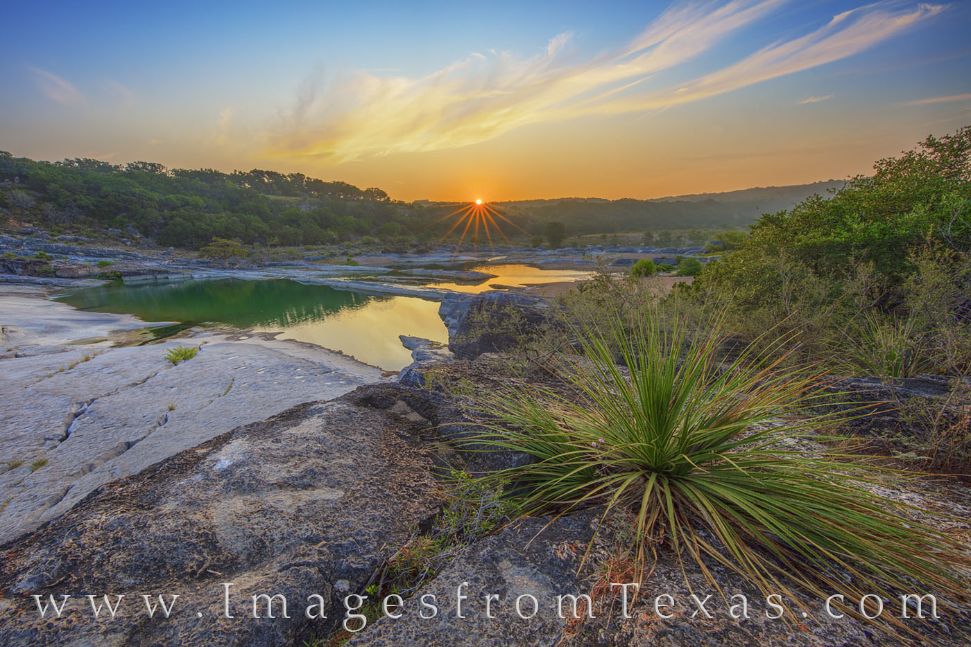 Texas hill country, pedernales river, sunrise, morning, summer, limestone, state park, pedernales falls, sunburst, august, solitude