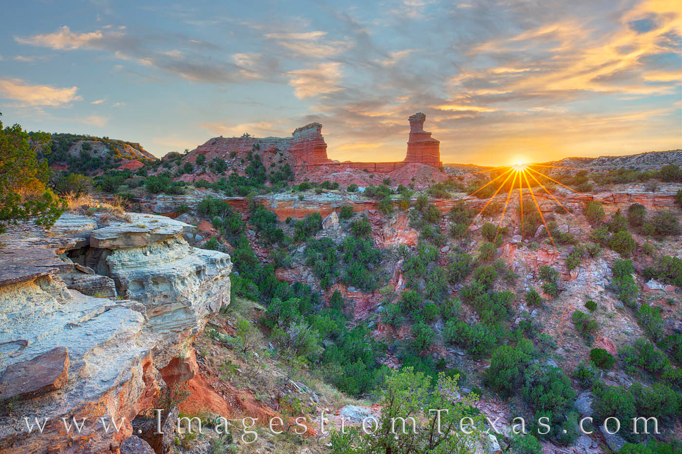 Sunset at the Lighthouse in Palo Duro Canyon is a beautiful sight.
