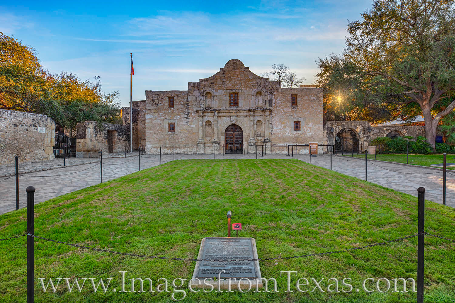 The most famous of the San Antonio Missions - the Alamo - rests quietly on a cold and peaceful morning as the first light of...
