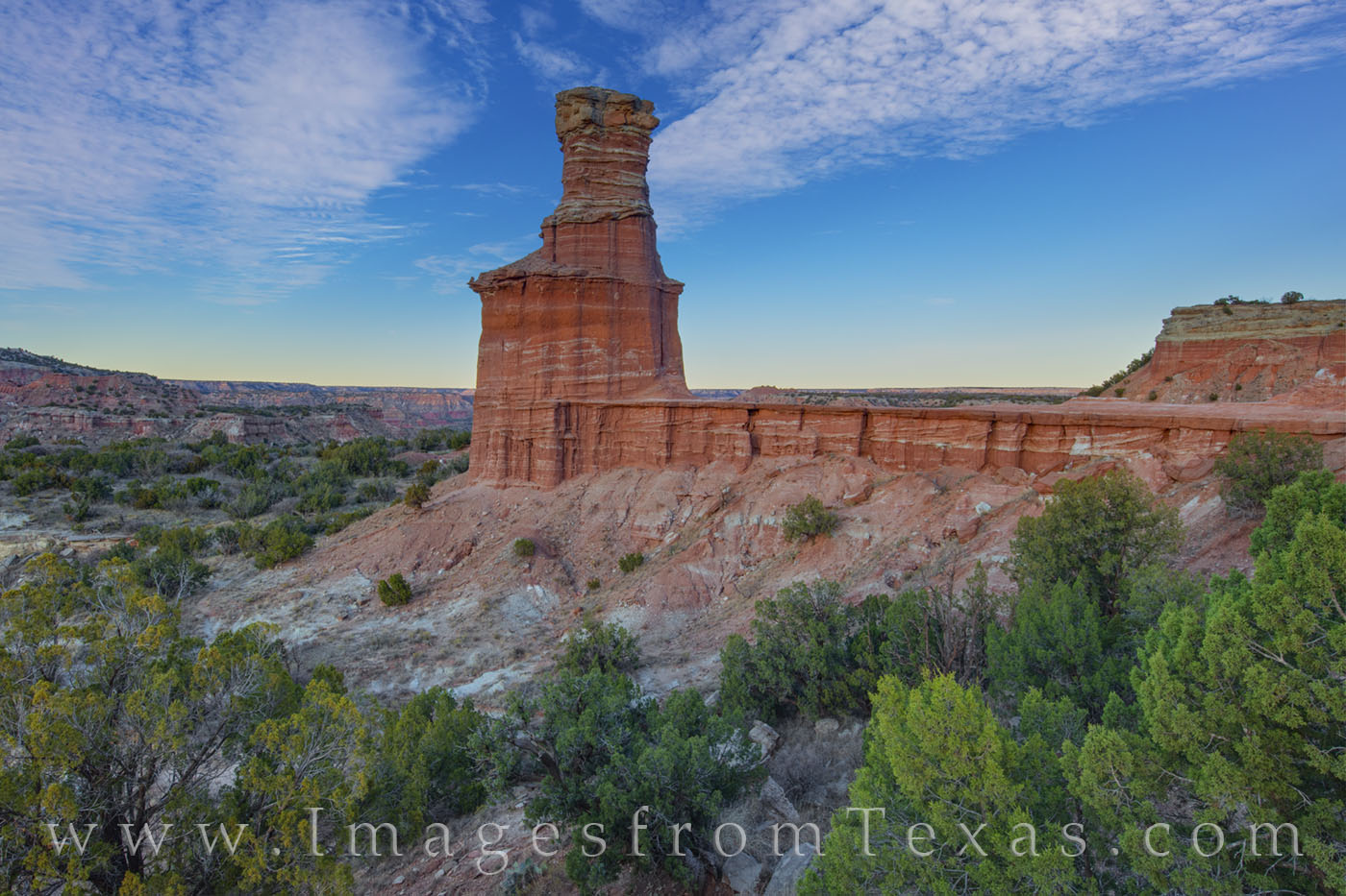 The iconic Lighthouse of Palo Duro Canyon is an easy 6 mile round trip walk from the trailhead. The views along they way are...