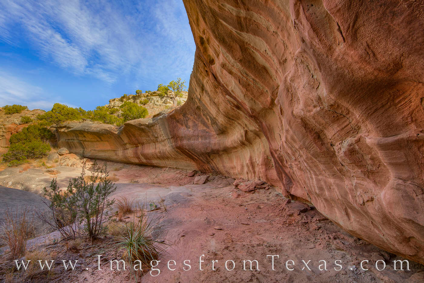 This rock formation - unknown to most visitors to Palo Duro Canyon, and even to many of the park rangers - is called "the Subway...