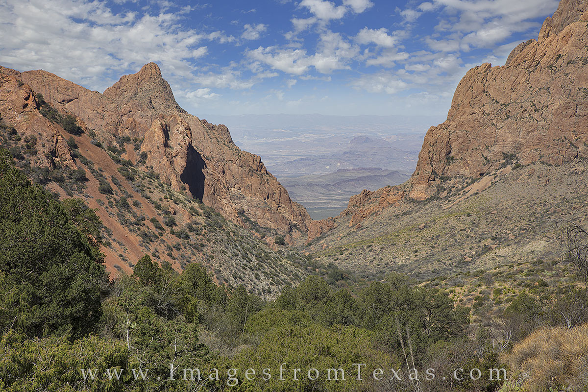 This Window View in Big Bend National Park comes on a cool March morning as soft clouds floated over the Chisos Mountains and...